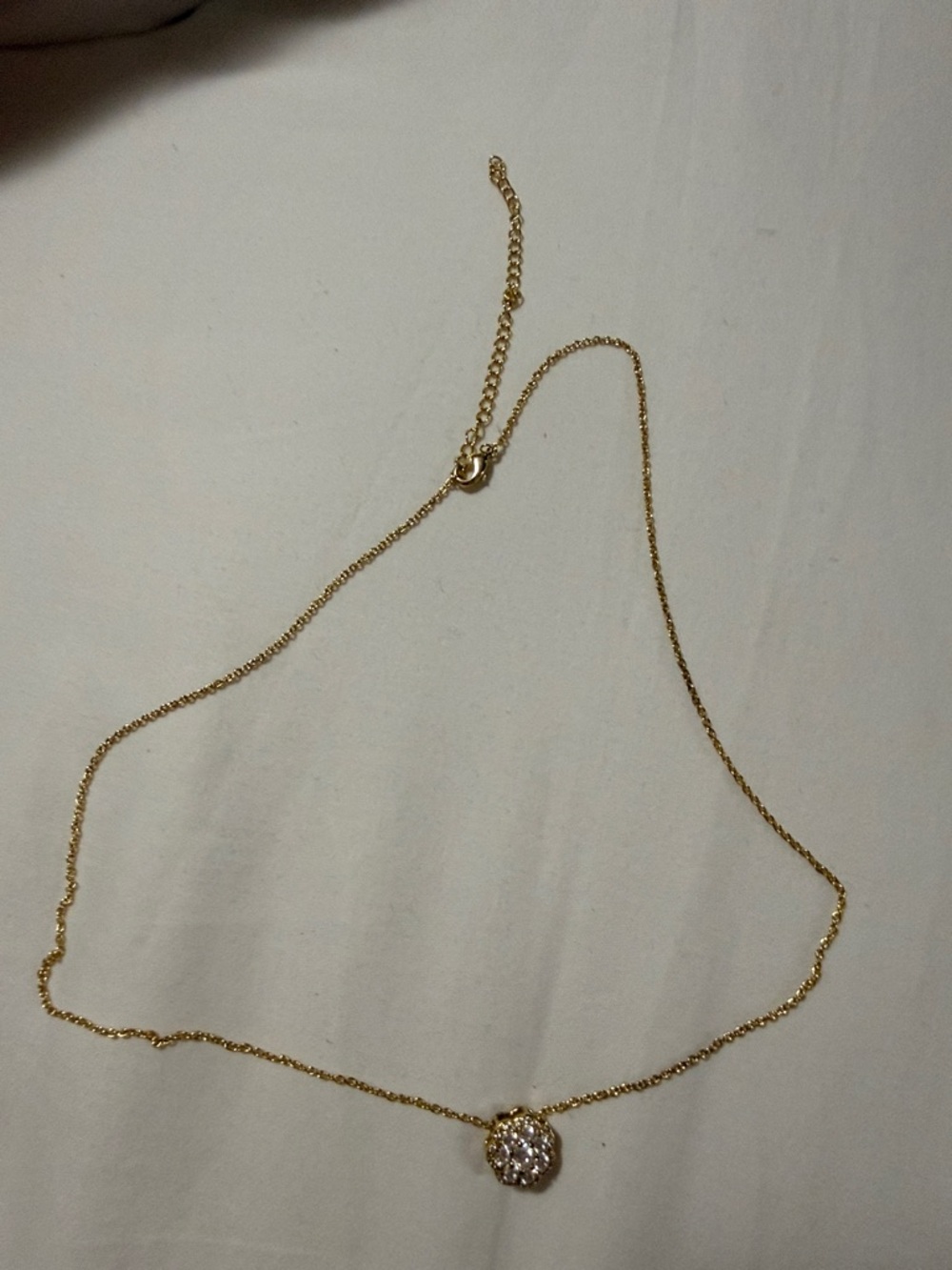 Gold Crystal Disc Pendant Necklace - Women Jewelry